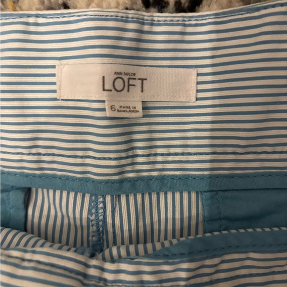 LOFT Sky Blue Pinstripe Women's Bermudas - Picture 2 of 4